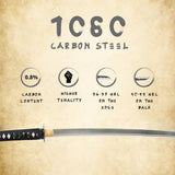 Hand Forged 1080 Carbon Steel Long-Handle Bamboo Katana Full Tang Sword
