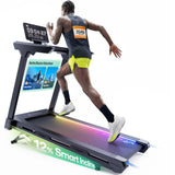 1st Smart Home Treadmill only for Marathoner, UREVO Quiet Treadmills for Home with Dual Brushless 4.0 HP Motorized, 12.5 MPH Foldable Treadmill