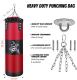ZERUIDM Hanging Punching Bag Set Unfilled, Heavy Boxing Bag Kickboxing Bag for Adults Kids, Youth Boxing Set with Hand Wraps, Punching Bag Hangers, for MMA Muay Thai Karate Taekwondo Training ZERUIDM