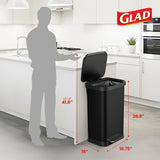 Series 2 with Clorox Protection - Large Black Kitchen Garbage Bin with Soft Close Lid