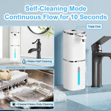 OHIFAST Automatic Liquid Soap Dispenser Touchless, USB Rechargeable Smart Hand Soap Dispenser, 9-Level Adjustable, Physical Button Operation, 13.5oz/400mL Wall Mounted for Bathroom Kitchen Dish Soap