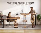 OffiGo 71 Inch Reversible L Shaped Electric Standing Desk, Rustic Brown