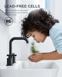 Black Bathroom Faucets 3 Hole, 8 Inch Widespread Matte Black Bathroom Faucet FORIOUS