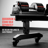 REP Fitness Adjustable Dumbbell Set - 5-50 Lbs, Quickdraw, Non-Slip, Alloy Steel