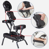 Master Massage Bedford Portable Light Weight Massage Chair, Burgundy, with Carry Case