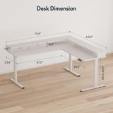71" L Shaped Standing Desk with 4 Drawers, Height Adjustable Stand up Desk, Corner Gaming Desk with Monitor Stand