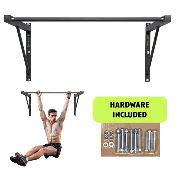 Rage Fitness R2 Wall Mounted Pull Up Bar, (500 lbs) Weight Capacity, Heavy Duty Steel Chin up Bar/ At home pull up bar or Commercial Gym Workout, Upper Body Workout Bar , Black Rage Fitness