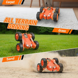 zingzoom Remote Control Car, Rechargeable RC Cars & Remote 360° Flips Rotating 2.4Ghz 4WD All Terrain Stunt Race Car Toy Christmas Birthday Gift for Kids Boys 3-12