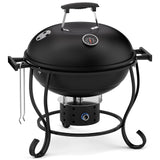 Portable Charcoal Grill with Fan-Assisted Airflow, 17-Inch Small Kettle BBQ Grill, Built-In Thermometer, Lift-Out Charcoal Tray for Camping, Tailgating, Patio, Backyard