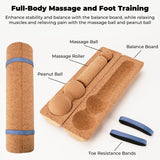 Premium Cork Balance Board - 15.7" Large Ankle Balance Board with Peanut Massage Ball, Balance Trainer, Foot Strengthener for Full Body Massage | Balance Stability