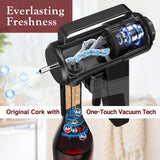 Ultimate Wine Preservation System: Built-In Electric Wine Aerator & Opener with Cork-Still Vacuum Tech - 5+ Week Freshness, No Consumables Needed | Premium Wine Accessories for Wine Connoisseurs