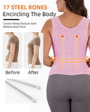 MAGICFAJAOS Waist Trainer Corset for Women Belly Fat Tummy Control Sport Workout Body Shaper Vest for Women Postpartum, XL Pink
