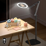 LUXSURE Ring Light Tripod for iPhone with Light, Overhead Phone Mount with Phone Holder, Adjustable Ring Light with Stand and iPhone Tripod for Video Recording,Cooking,Painting,TikTok,YouTube
