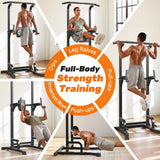 SPORTSROYALS Power Tower, Multi-Function Pull up Bar Dip Station with Upgraded Adjustable Foot Cover Equipment for Home Gym,360LBS