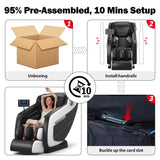 DOVRYTHEN 2026 Zero Gravity Full Body Massage Chair - 4.7" Extendable Footrest for Tall Users 5ft-6'3",Lumbar Heat & Foot Rollers, Relieve Back Pain for Sedentary Workers/Tall Users (Home Office)