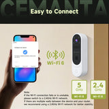 CEMANTA 2.5K Video Doorbell Camera Wireless with Chime,Free Cloud Storage