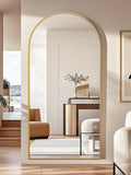 NBGV 71"x32" Floor Mirror Full Length, Arched Full Length Mirror with Stand, Large Full Body Mirrors for Bedroom Living Room or Cloakroom Gold