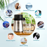 4L Brushed Stainless Steel Countertop Distiller Machine, Home Distilled Water Maker with Glass Pot, Purifier to Make Clean Water CO-Z