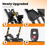 BODYWAKER Vertical Climber, Pro Stair Stepper for Full-Body Workout, Compact & Foldable Cardio Exercise Stair Climber with Extended Step Range, Improved & Adjustable Handlebar & Pedals.
