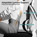 Office Chair - Ergonomic Desk Chair with Adjustable Lumbar Support (White+Black)