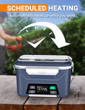 Docusvect Rechargeable Heated Lunch Box for Men, 1.3L Cordless Electric Lunch Box for Adults with Smart Scheduled Heating, Portable Food Warmer with Complete Accessories