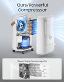 Dehumidifier for Basement,Home,Bathroom,Bedroom 45 pint/Day 4500 Sq ft Dehumidifiers with Drain Hose,Most Efficient Energy Star 2025,Intelligent Humidity Control,3 Modes,24H Timer (45 Pint)