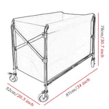 Utility Cart Organizer Service Cart Commercial Foldable with Wheels & Removable Bag, Large Capacity Housekeeping Service