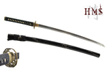 Hand Forged 1045 Steel Black Shell-Inlay Crane Katana Full Tang Sword
