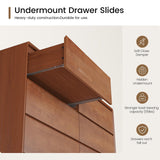 SUCSSRICH Solid Wood Dresser for Bedroom, Natural Solid Wood 6 Drawer Dresser,55.2" Wide Mid Century Modern Chest of Drawers, Closet Storage Organizer for Living Room, Bedroom