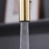 SUMERAIN Pull Out Kitchen Faucets with Dual Sprayer Mode, Single Hole Stainless Steel Modern Kitchen Sink Faucet Brushed Gold