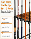 Ghosthorn Fishing Rod Holders for Garage Fishing Pole Holders Up to 10 Rods, Containers Included, Tackle Box Reel Storage Fishing Pole Rack Rotating Cart Fishing Gear Equipment Organizer