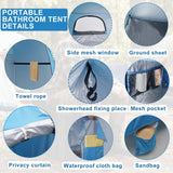 82.7-Inch Tall Shower Tent and Camping Toilet Kit,Easy-Setup Portable Toilet and No-See-Through Changing Room for Camping,Beach,Travel,Outdoor Adventures,Windproof Outdoor Privacy Shelter Tent