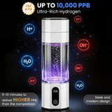ADNELI Hydrogen Water Bottle 10,000+PPB - PPB Molecular Hydrogen Infusion - SPE/PEM Technology (Silver)