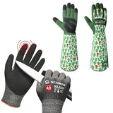 1 Pair Gardening Gloves and 1 Pair ANSI A9 Cut Resistant Gloves-M Size