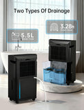 PHILODECO 80 Pint 4500 Sq.Ft with Drain Hose, Automatic Defrosting, Intelligent Humidity Control with 24HR Timer, Smart Quiet Dehumidifier, for Basement, Bathroom, Bedroom, Home, Black