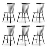 LUE BONA Windsor Dining Chair, Dining Chairs Set of 6, Spindle Back Wood Kitchen Chairs Wooden