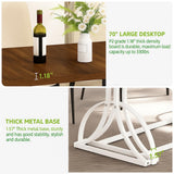 YITAHOME 70.3 Inch Modern Minimalist Dining Table for 6-8, Sturdy Wooden Table with Geometric White Metal Legs, for Dining Room, Kitchen, Conference Room