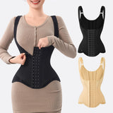 MISTHIN Waist Trainer for Women Corset Shapewear Tummy Control Vest Waist Cincher Shaper Workout Girdle (Black, Small)