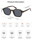 SOJOS Retro Square Polarized Sunglasses Womens Men SJ2674 Tortoise/Grey