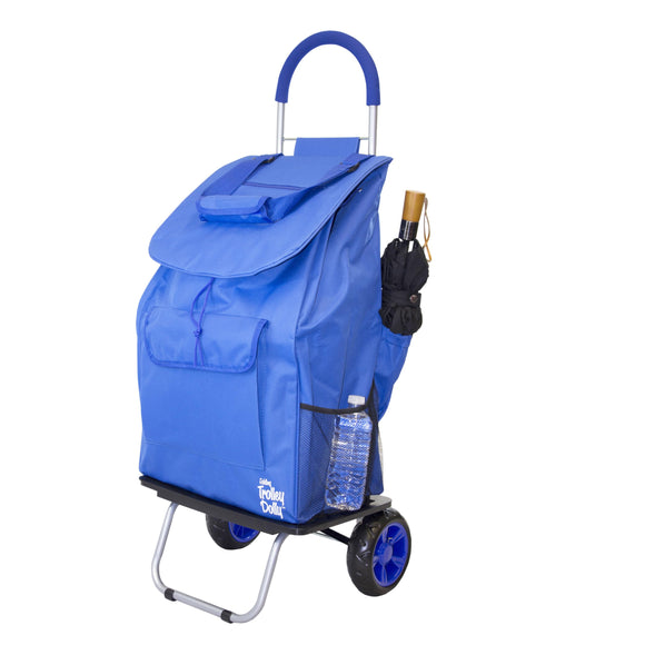 Bigger Trolley Dolly, Blue Shopping Grocery Foldable Cart dbest products