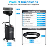 Oil Drain Extractor 18.5 Gallon Wheeled and Adjustable Height Funnel