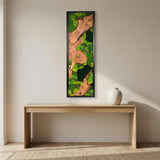 Handmade Preserved Moss Wall Art with Solid Cedar Wood Frame, 100% Real Moss Wall Decor, Maintenance-Free Greenery Art for Modern Office & Home, Unique Vertical Nature Art Gift 1 Piece, 14" x 40"