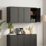 LUCYPAL Metal Wall Cabinet,Wall Mounted Storage Cabinet with 1 Adjustable Shelf and 2 Doors for Garage,Steel Tool Cabinet with Lock for Home,Office, Basement (Black,27.95" H) LUCYPAL