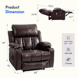 FLEXISPOT XL31-XL Oversized Power Lift Recliner for Elderly, 400 Lbs Heavy Duty Lay Flat Lift Chair with Extra Wide 27" Seat, Massage & Heat, Dual Motor Electric Recliner for Living Room, Dark-Brown