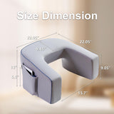 Soft Lap Desk Pillow for Adult, Extra Large Reading Pillow with Pocket, Arm Rest Pillow (Grey) cooloo8