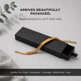 Soleus Personalized Stainless Steel Bracelet for Men - Custom Gold Friendship Bracelets, Christmas Gift for Him, Boyfriend, Father, Husband, Birthday, Anniversary, Groomsmen, Retirement Gifts