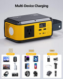 VTOMAN Jump 100 Portable Power Station, Solar Generator LiFePO4 Battery Power Station with 100W (Peak 200W) AC Outlet, 1x PD 65W USB-C, 2X Regulated 5V/2.4A USB-A for Camping