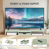 OPNICE Desk Organizers and Accessories, Dual Monitor Stand Riser with Drawer and 2 Pen Holders, Desk Shelf Computer Racks & Printer Stand for Office Workspace Organizers, Desktop Organization (Sage Green)