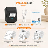 TYPONOS PM240 Label Maker Machine, Black, 3 Rolls with 50x30mm White Labels