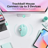 seenda Wireless Trackball Mouse, Ergonomic Bluetooth Rollerball Mouse,Green